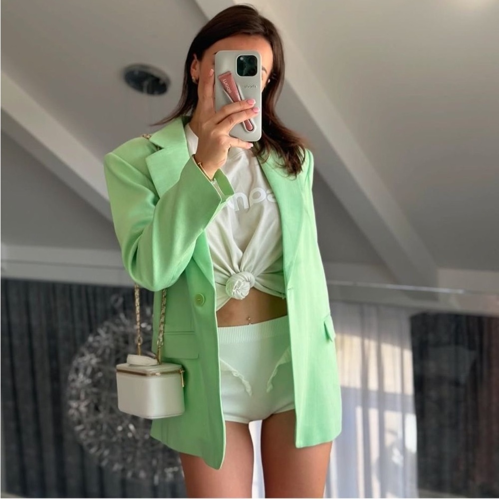 Sandro Mix It Mint Green Blazer